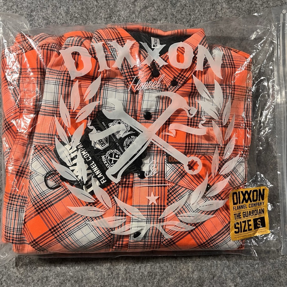 Dixxon Flannel Guardian Reversible Jacket Mens S Orange Black Quilted Snap NWT - Picture 5 of 8